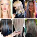 Hair Tinsel Kit 22 Colors, 8000 Strands, 48 Inches Heat-Resistant Glitter Hair Extensions with Application Tools, Holographic Fairy Hair Tinsel for Girls & Kids, For Christmas, Halloween (22 colors)