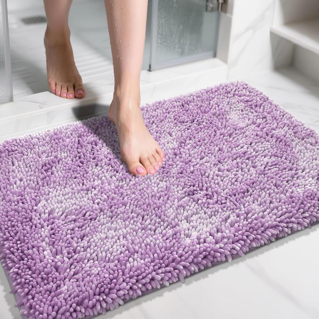 Yimobra Large Bathroom Rug Non Slip 36x24 Inch, Extra Thick Soft Absorbent Chenille Bath Mat, Machine Washable Quick Dry Bath Rugs for Bathroom Floor, Tub and Shower, Home Decor Accessories, Lilac Yimobra Large Bathroom Rug Non Slip 36x24 Inch, Extra Thick Soft Absorbent Chenille Bath Mat, Machine Washable Quick Dry Bath Rugs for Bathroom Floor, Tub and Shower, Home Decor Accessories, Lilac