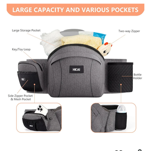 HKAI Baby Hip Carrier,Baby Carrier with Adjustable Waistband & Breathable Mesh, Ergonomic Carrier with Non-Slip Hip Seat Surface for Newborns & Toddlers (Grey)