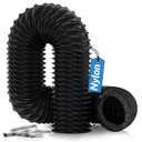 Hon&Guan Diesel Heater Ducting 3" x 16FT, Nylon Flexible Duct Hose, Heavy Duty Hose for Diesel Heater, 3D Printer, Laser Machine, Dryer Vent, RV, Boat Blower, Black