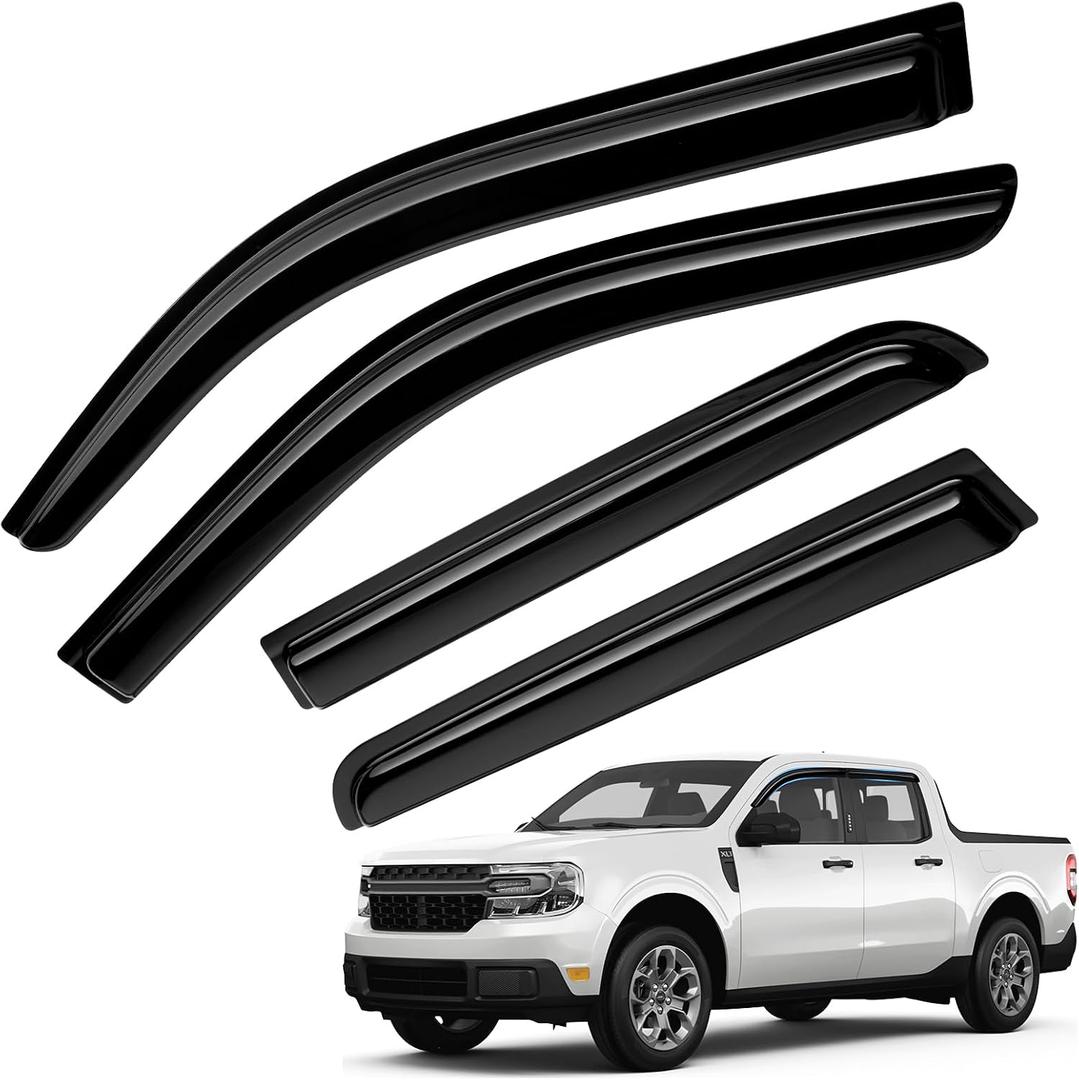 Maverick Rain Guard - Window Visors for Ford Maverick 2022-2025 2026, Out-Channel Side Window Rain Guards for Maverick Accessories, 4PCS, Black, Car Accessories