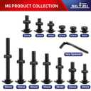 M6 x 50mm Flanged Button Head Socket Cap Screws Bolts, Nuts, Flat & Lock Washers, 20Pcs 18-8 (304) Stainless Steel, Fully Threaded, Black Oxide by SG TZH (with Hex Spanner)