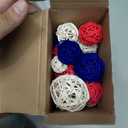 Patelai 36 Pcs Wicker Rattan Balls Decorative Balls for Vase Centerpiece Bowls Orbs Filler for Home Decor,4 Sizes(Royal Blue, White, Red,2.4'',2'',1.6'',1.2'')