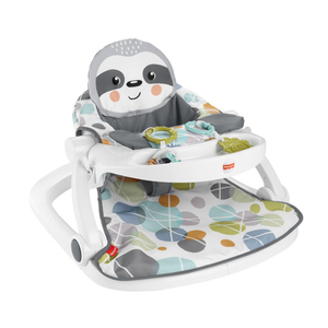 Fisher-Price Portable Baby Chair Sit-Me-Up Floor Seat with Snack Tray, Newborn Sensory Activity Toys & Plush Cute Sloth Washable Pad​