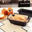 8 Pcs Loaf Pan with Liners Set 9 x 5 Inch Non-stick Bread Pan and Silicone Loaf Liners for Homemade Baking Carbon Steel Rectangular Baking Tray for Kitchen Sourdough Sandwich Home(Black)