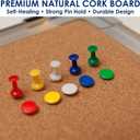 Cork Board 18x24 in, Framed Wall Hanging Bulletin Board with 10 Thumb Tacks
