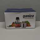 Ganiza Food Processor, 2-Speed Food Chopper Meat Grinder with 8 Cup Stainless Steel & 8 Cup Glass Bowls, Upgraded Button & Smart Overheat Protection Light - Includes Clean Brush, 2 Sets of Blades (Silver)