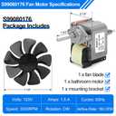 S99080176 99080176 Bathroom Exhaust Fan Motor 180 CFM Powerful Vent Fan Motor, Compatible with 505-A, 505-B, 505MG, 507-A, 507-B, 507-C, 507-MG Bathroom Fan Motor SP-61K32