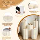 5 Pack Cylinder Stands for Party, 15.7" + 23.6" + 31.5" Height | Foldable Cardboard with 5 Pcs Acrylic Disc, For Birthday Party, Wedding, Family Gathering & Decorative Display