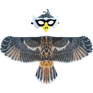 D.Q.Z Bird-Wings-Eagle-Costumes for Kids Dress Up Toys Parrot Halloween Role Play Animal Party (Gray)