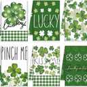 VitalCozy 6 Pcs St. Patrick's Day Kitchen Hand Towels Shamrock Dish 14 x 21 Inch Decorative Absorbent Green Irish Tea Towels for Kitchen Bathroom Gifts(Shamrock)