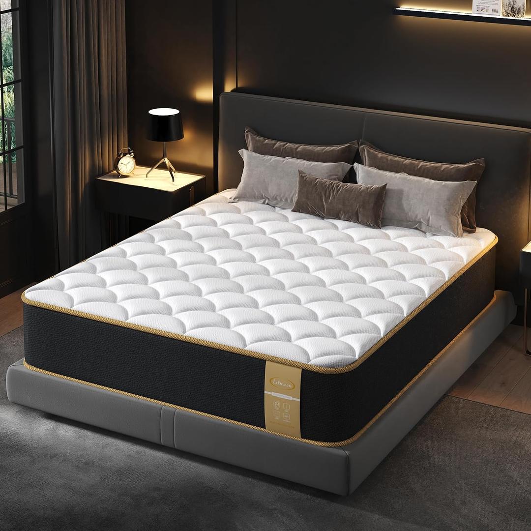 LETMOON Luxury Full Size Mattress 8 Inch, Hotel Level Hybrid Mattress Full Size Bed in a Box, Gel Memory Foam & 7-Zone Ergonomics Targeted Support, CertiPUR-US, Teens, Singles, Guest Rooms, 365-Trials