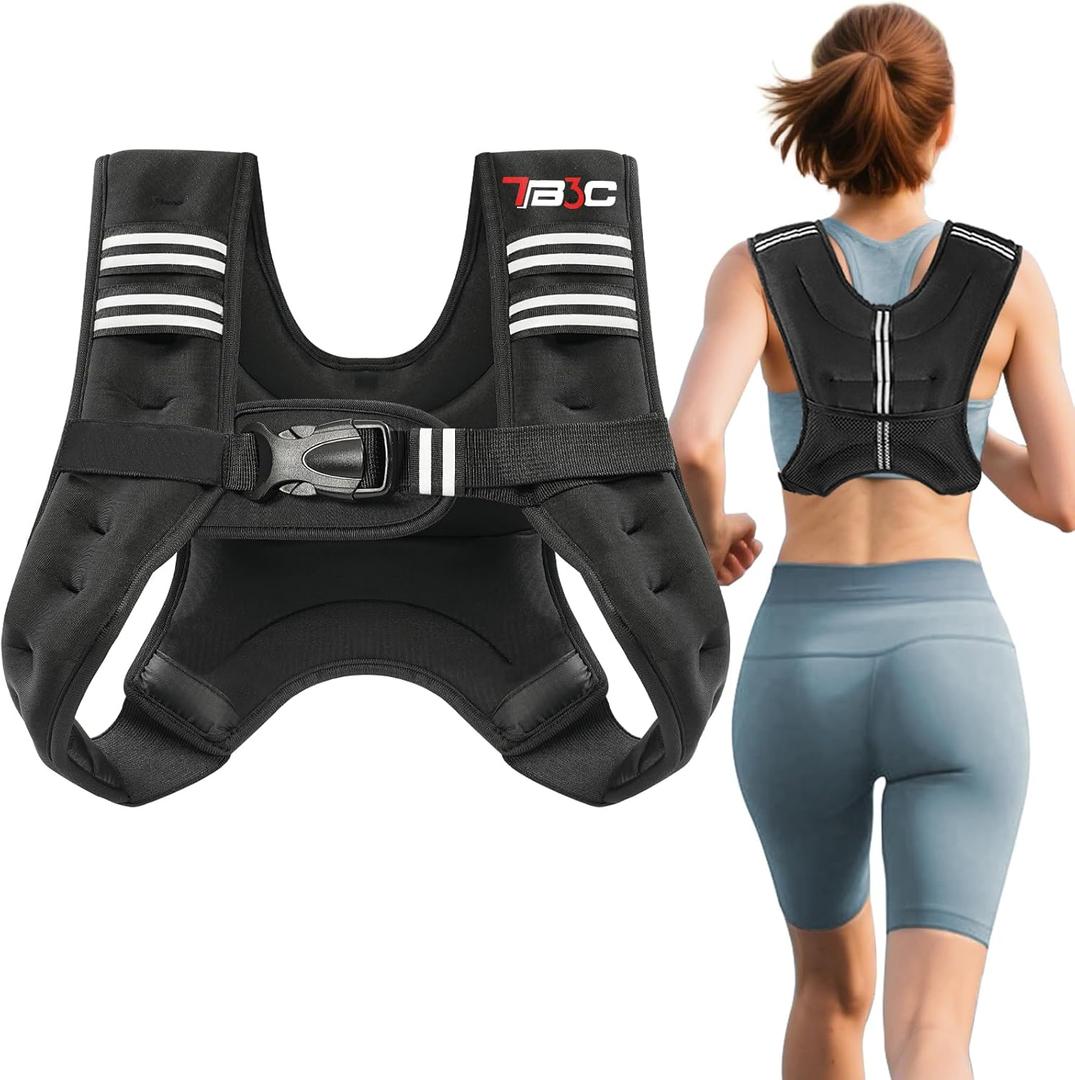 Weighted Vest, 12lbs Weight Vest with Reflective Stripe, Body Weight Vests Adjustable for Men, Women Workout, Strength Training, Running, Walking, Jogging