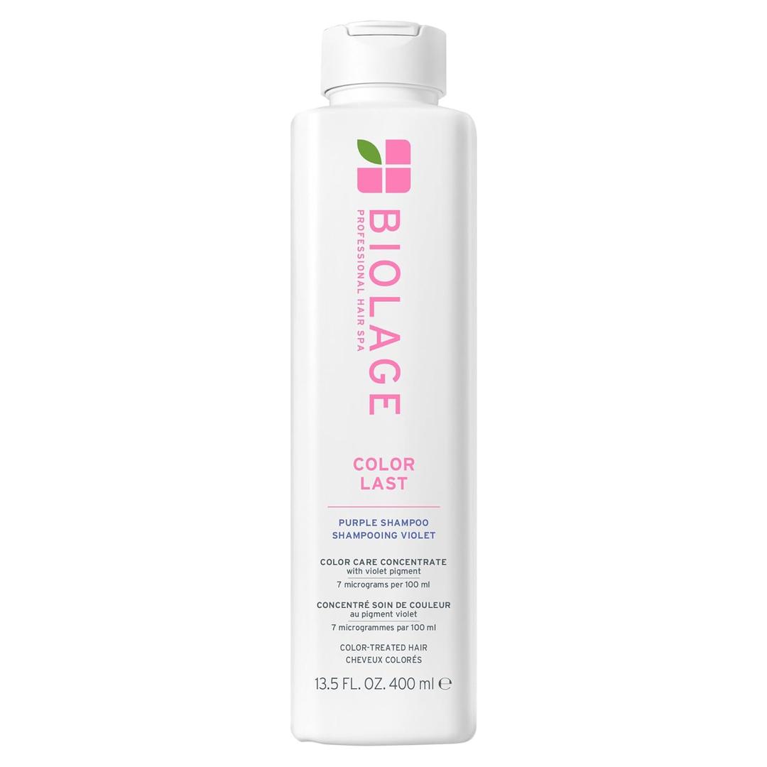 Biolage Color Last Purple Shampoo - pH Balancing Shampoo for Color-Treated Blonde Hair, Neutralizes Brass & Unwanted Warm Tones, Violet Pigments, Vegan, Paraben-Free, Packaging May Vary (13.5 Fl Oz (Pack of 1))