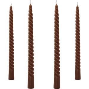 Taper Spiral Candles,10 inch-Set of 4 Tall Candlesticks, Long Candle Sticks, Home Dinner, Party, Wedding, Halloween (4, Brown, 10 inch)