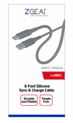 ZGear® Silicone Sync & Charge Cable For USB-C (3Pack)