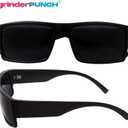 Men's Black Super Dark Lens Gangster Sunglasses Cholo Glasses - Flat Top Shades (Black)