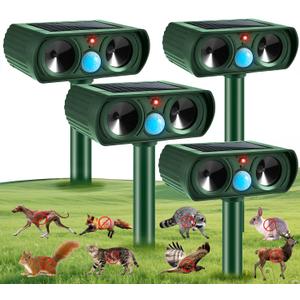 2026 Upgraded Solar Ultrasonic Animal Repellent Outdoor for Yard 4-Pack
