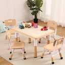 Kids Table and Chair Set, Height Adjustable Toddler Arts & Crafts Table and 4 Chair Set for Ages 2-10,Max 300lbs Kids Activity Art Table for Classroom Daycares,Home