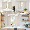 BGment Linen Curtains 40 Inch Length for Kitchen Cafe Window, Short Semi Sheer Drapes Light Filtering with Rod Pocket Back Tab Privacy for Bathroom Window, 2 Panels, 42 X 40 Inch