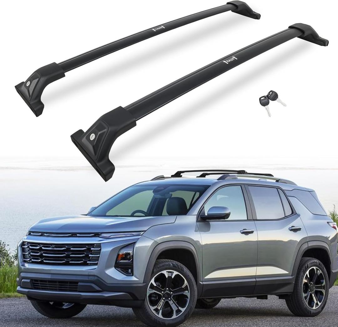 265LBS Lockable Cross Bars Roof Rack Fit for 2025 2026 Chevrolet Chevy Equinox (NOT for EV) Aluminum Crossbars Cargo Bar Luggage Baggage Carrier Rooftop Accessories, for Storage Bag Kayak Canoe Bike
