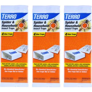 TERRO T3206SR Non-Toxic Indoor Spider, Ant, Cockroach, Centipede, & Insect Traps - Includes 12 Bug Traps Indoor for Homes