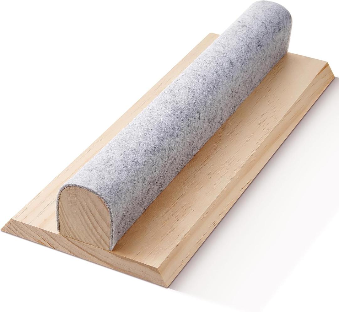 Vercraft 15.7 inches Wool Pressing Bar with Solid Wood Core and Clapper Seams Flat Quilters Clapper, Beech Wood for Pressing, Sewing, Quilting and Steam Ironing