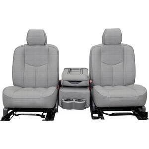 Front Heavy-Duty Composite Fabric Seat Covers for Chevy Silverado GMC Sierra 1500 1999-2006 & Classic,Foam-Padded Protection-Gray