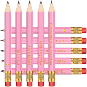 Vusnud 50Pcs - Baby Shower Sharpened Half Pencils with Erasers, Pre-sharpened Pencils for Baby Shower Games, 4 Inches