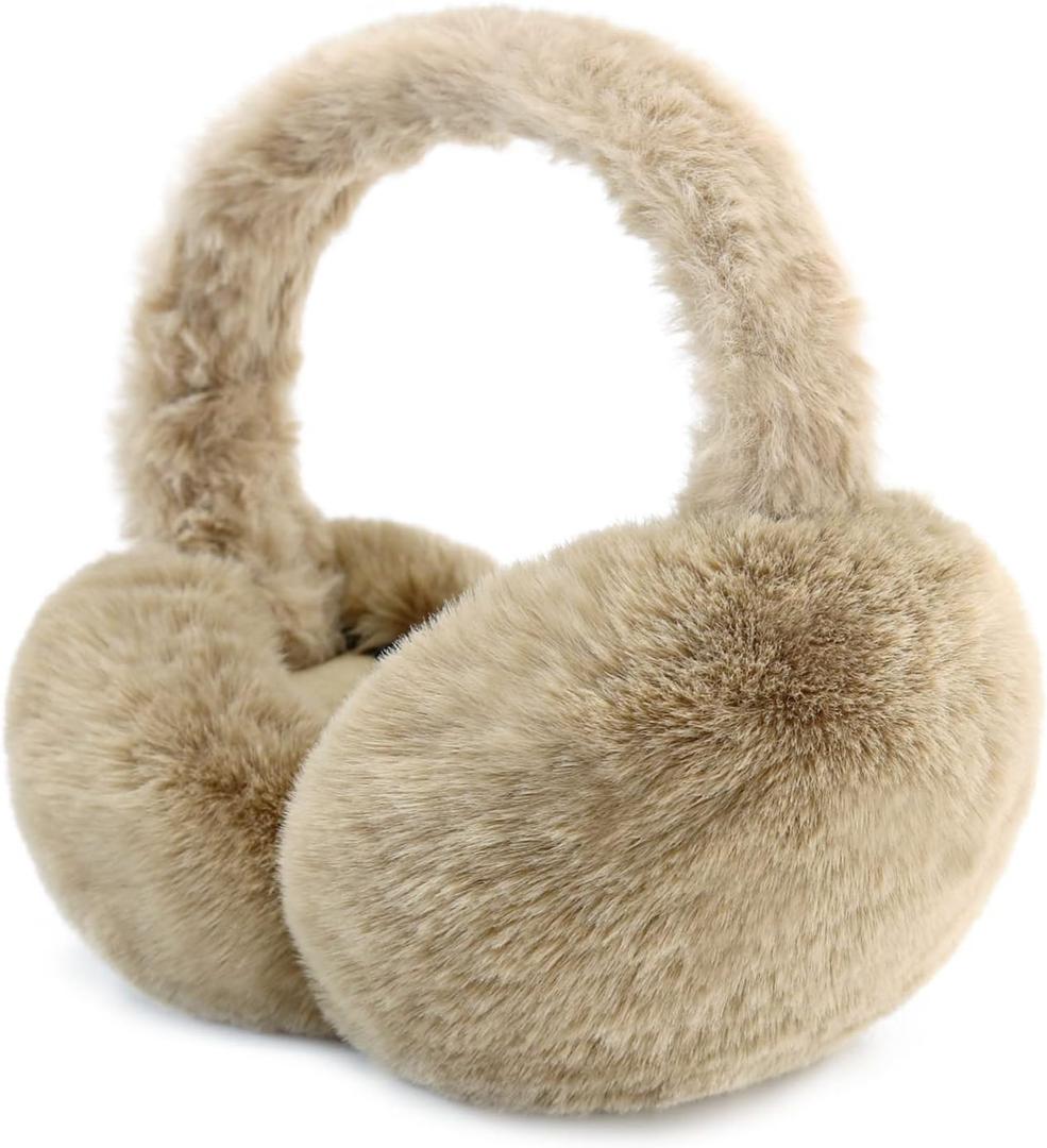 PIGBENGO Foldable Ear Muffs for Women Cold Weather Fluffy Earmuffs Winter Warm Headband Cute Slouchy Ear Warmers