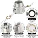 Hicarer 2 Pcs Type B Npt Global Cam Groove Hose Fitting and 2 Pcs Type F Npt Aluminum Cam Lock Fittings 2 Inch for Industrial Agriculture