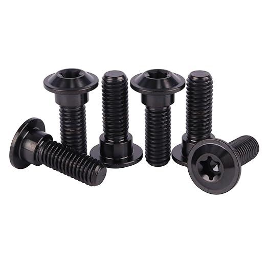 UHDFBDHF 6Pcs Titanium Bolt M8 x 20mm 25mm Motorcycle Rear Brake Rotor Screw (Black, M8x20mm)