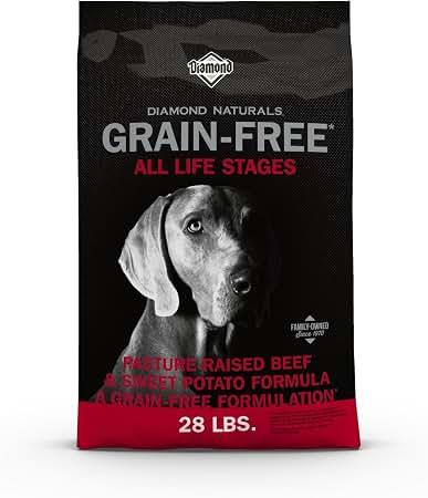 Diamond Naturals Grain-Free Pasture Raised Beef & Sweet Potato Formula For Dogs Net WT. 14 LBS. (6.35 KG), BBD 02/15/2027