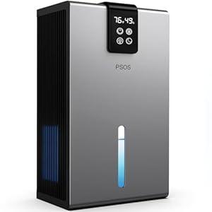 Dehumidifier, Dehumidifiers for Home, 98 OZ Water Tank, (1000 sq.ft) Quiet Dehumidifier for Basement Bedroom Bathroom with Humidity Display, Auto Shut Off, Relaxing 7 Color Ambient Light(Gray)