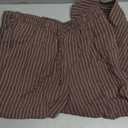 GRAPENT Striped Pants for Women High Waisted Wide Leg Cotton Linen Trendy Beach Pull on Elastic Waist Casual Flowy Pants, L