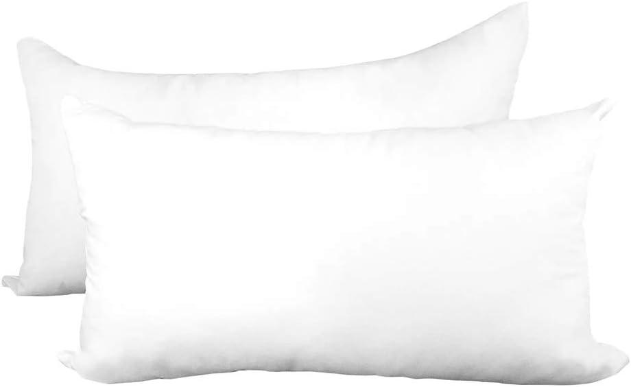Hometex Canada Pillow Insert 14" x 24" Polyester Filled Premium Fabric Cover (2 Pack)