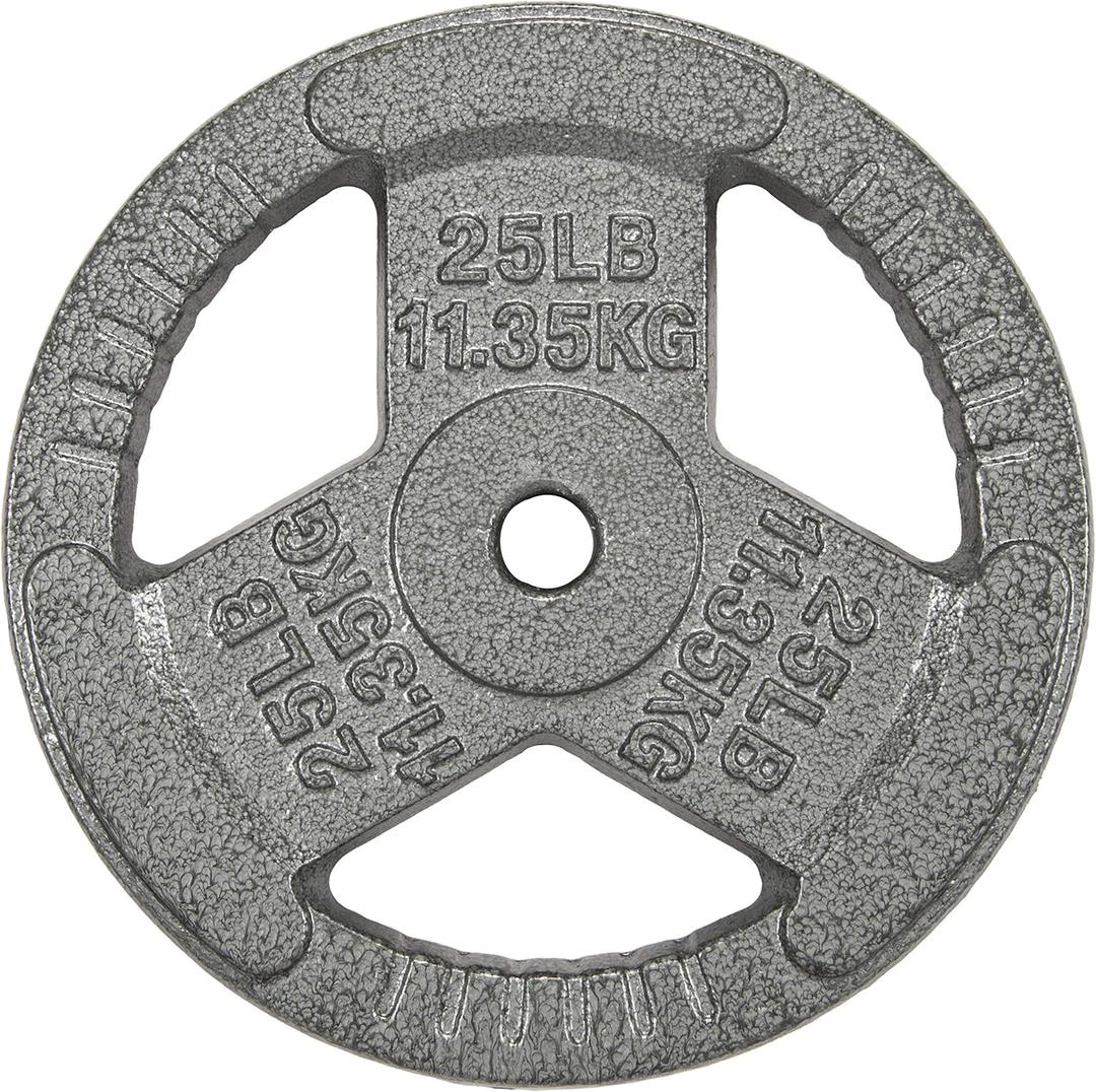 1-Inch Cast Iron Weight Plate for Strength Training & Weightlifting, 25LB (Single)