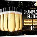 Guanqiao 24 Pack Stemless Plastic Champagne Flutes, 9 oz Clear Disposable Plastic Glasses, Heavy Duty Shatterproof Recyclable Mimosa Glasses for Party Wine Tasting Wedding New Years Eve Party Supplies