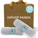 HIPHOP PANDA Baby Washcloths, Rayon Made from Bamboo - 2 Layer Ultra Soft Absorbent Newborn Bath Face Towel - Reusable Baby Wipes for Delicate Skin - Grey (10x10 Inch - 30 Pack Gift Box Set)