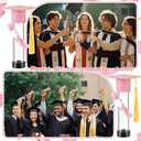 Qunclay 12 Pack Graduation Candy Tubes Class of 2026 Pink Graduation Cash Gift Plastic Grad Cap Jars Candy Container with Tassels and Diploma for Grad Table Decor Party Favors