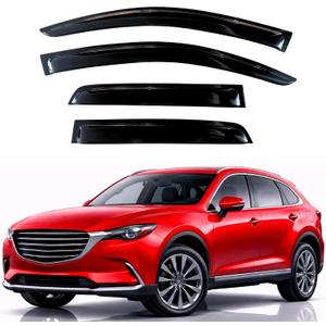 KPY Rain Guards Fit for 2016-2023 Mazda CX-9, Out-Channel Window Visors Vent Wind Deflectors 4PC, Car Accessories for 16-23 Mazda CX9