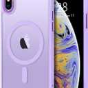 Hython Case for iPhone X Case, for iPhone Xs Case Magnetic Translucent Matte Phone Cases 5.8" [Compatible with MagSafe] Thin Slim Fit Shockproof Bumper Hard Protective Cover Women Men, Light Purple