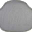 Klear Vu Gripper Omega Non-Slip Windsor Chair Cushions with Skid-Proof Seat Pad for Dining Room, Kitchen, and Office Use, 16x15 Inches, 6 Count (Pack of 1), Gray