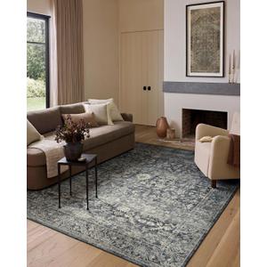 Loloi Amber Lewis Josie Collection JOS-01 Ocean/Natural 2'-6" x 12'-0", .13" Pile Height, Low Profile, Machine Washable, Runner Rug