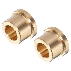 Uxcell 2pcs Flange Sleeve Bearings 3/8" Bore x 5/8" OD x 1/2" Length x 3/4" Flange Dia, Self-Lubricating Brass Bushing