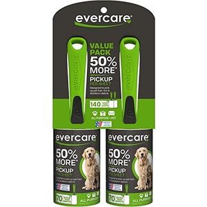 Evercare Value Pack of 2 All Purpose Stick Pet Hair Lint Rollers, 70 Sheets Each, Total 140 Sheets