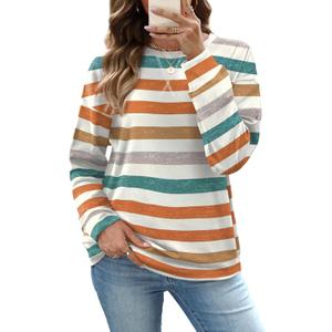 RUMIA Women's Crew Neck Sweatshirt Loose Pullover Long Sleeve Shirts Soft Tops for Women Fall Clothes 2025 2XL