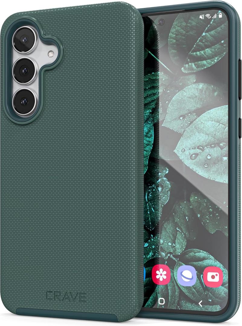 Crave Compatible with Samsung Galaxy S25 FE Case, Shockproof Protection Dual Layer Case for Samsung Galaxy S25 FE (6.7 inch) - Forest Green