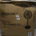 BEESTAR 20 Inch Heavy Duty High Velocity Pedestal Fan,Industrial Standing Fan with Adjustable Height and Tilt,3-Speed,Metal Fan for Industrial, Commercial, Residential, Greenhouse,Black