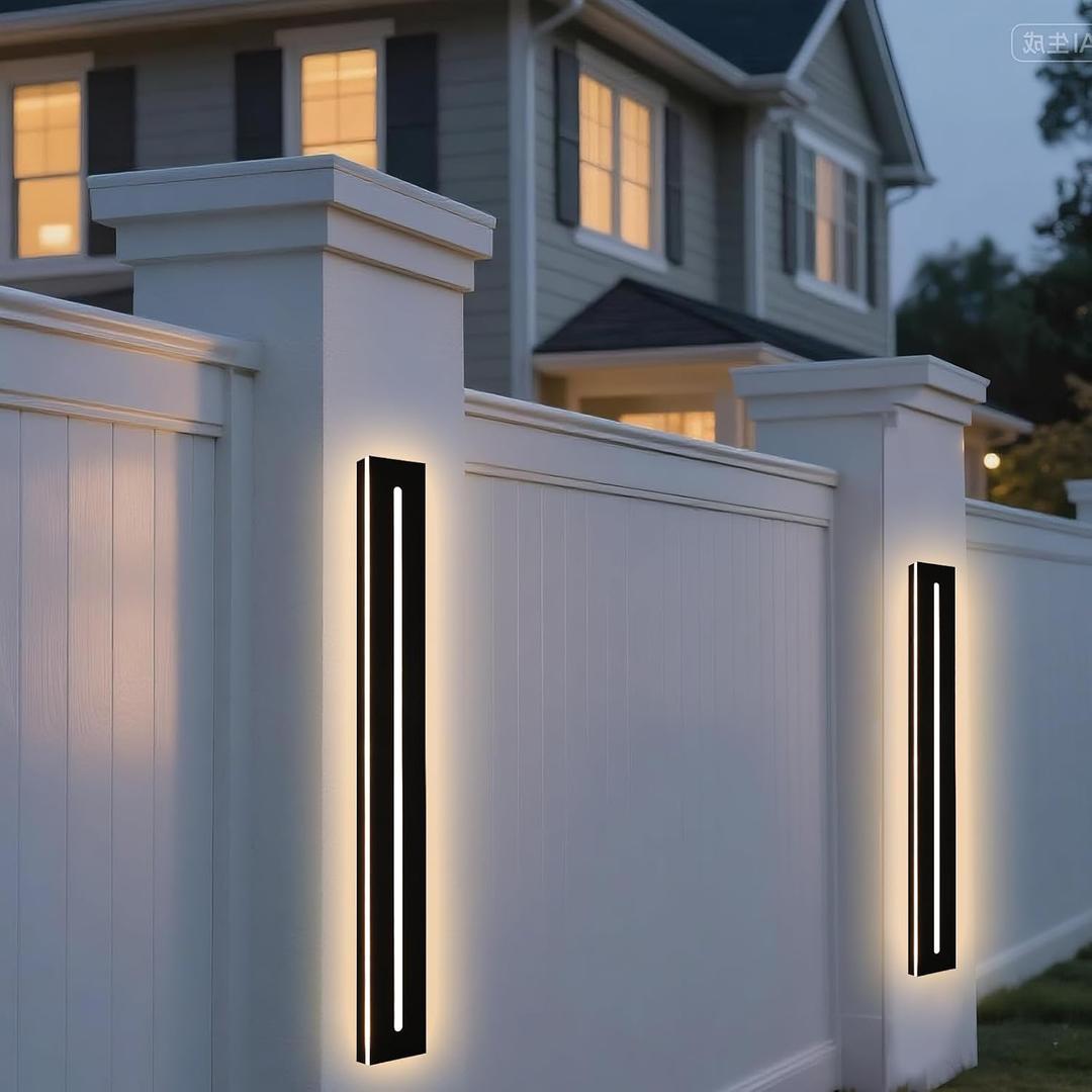 Yaohong 2 Pack 40" Outdoor Long Wall Lights Fixtures, Modern Exterior Lights 5CCT Dimmable, Porch Lights Outdoor Wall Sconces IP65 Waterproof, Exterior Linear Light for House Garage Porch Patio